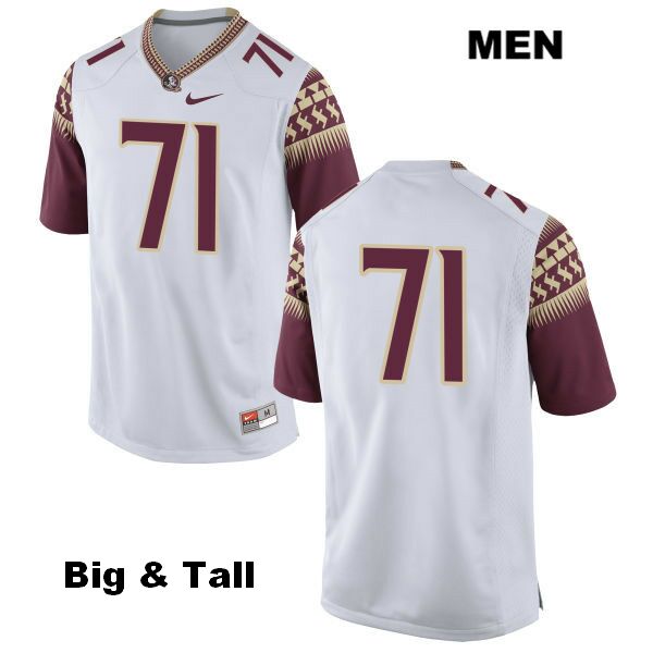 Men's NCAA Nike Florida State Seminoles #71 Chaz Neal College Big & Tall No Name White Stitched Authentic Football Jersey SSV1769JA